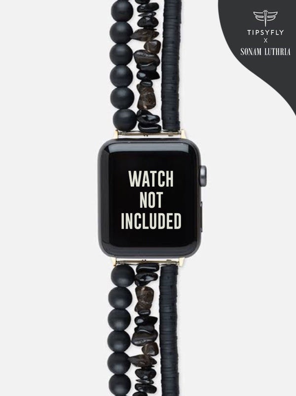 Black Beaded Apple Watch Strap (42/44/45/49mm) - Tipsyfly