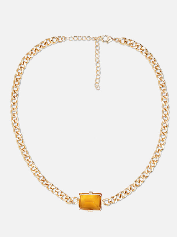 Tipsyfly Yellow Cuban Chain Necklace - Tipsyfly