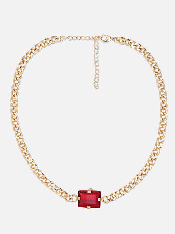 Tipsyfly Red Cuban Chain Necklace - Tipsyfly