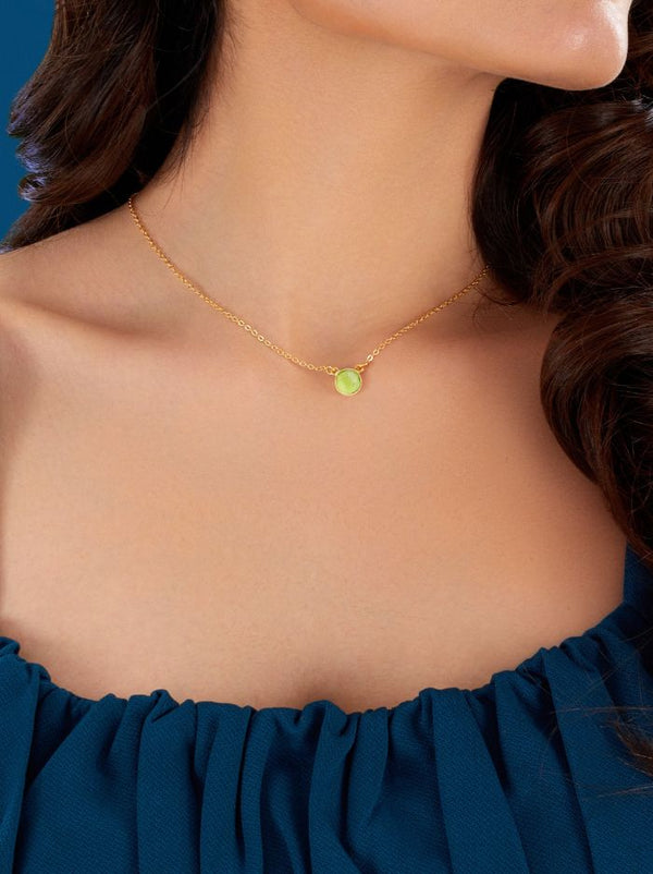 Peridot August BirthStone Necklace - Tipsyfly