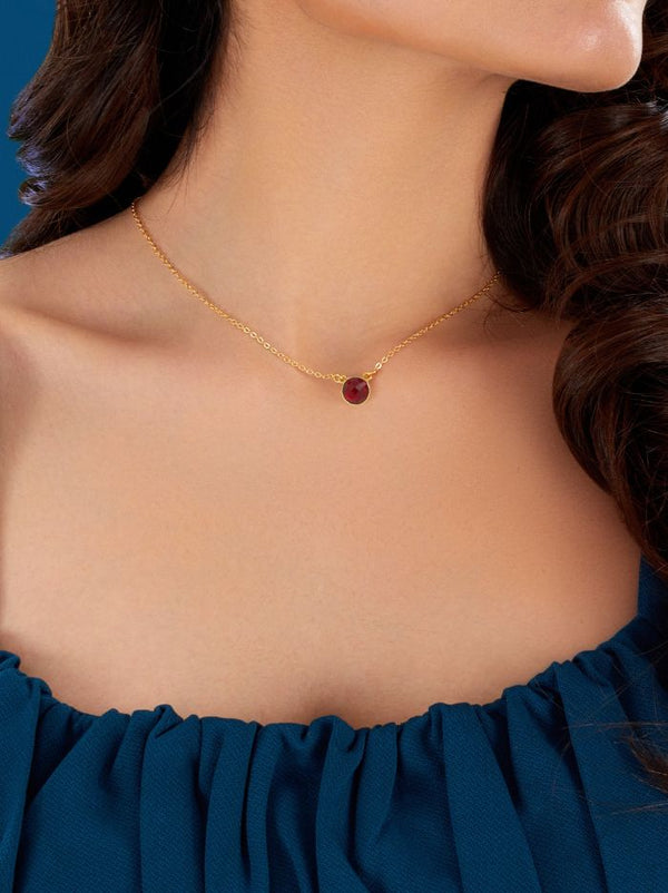 Garnet January BirthStone Necklace - Tipsyfly