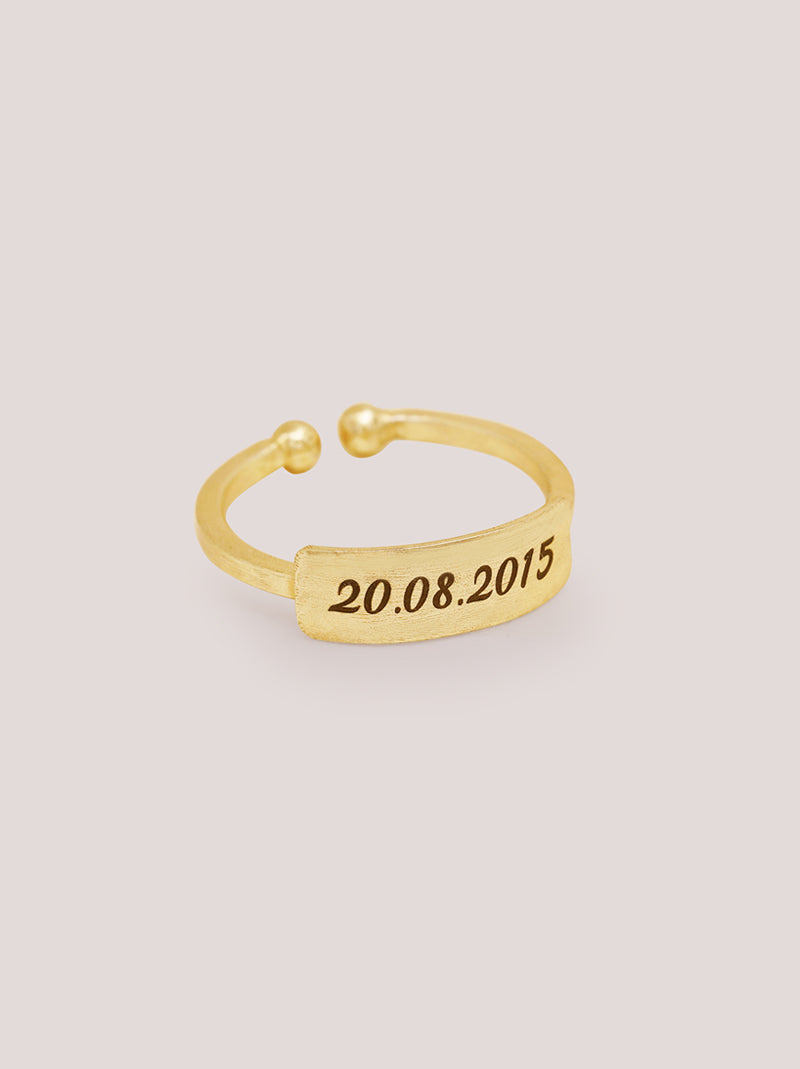 Italic Gold Personalised Ring - Tipsyfly