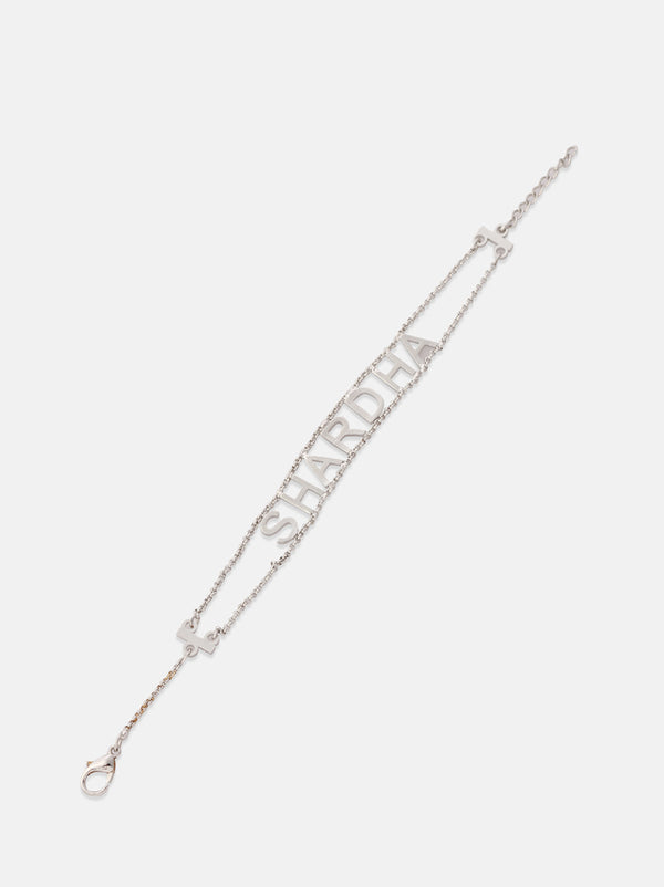 Customized Silver Name Chain Bracelet - Tipsyfly