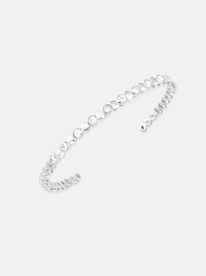 Silver Zircon Circular Studded Bracelet - Tipsyfly