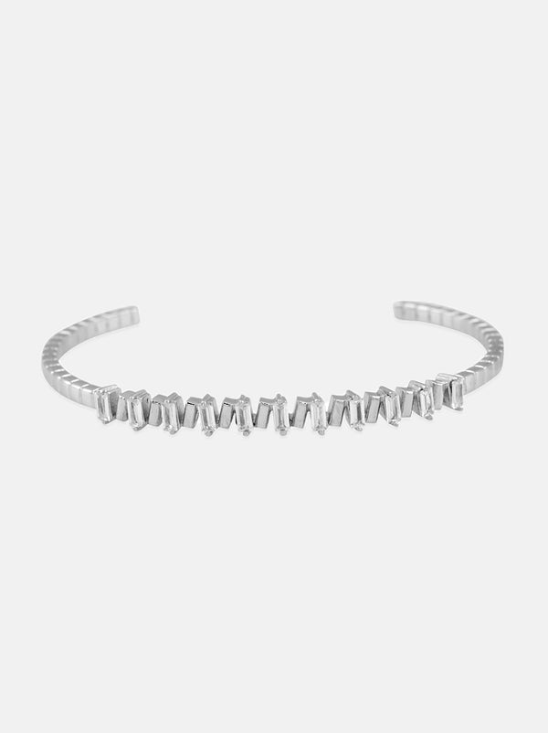 Silver Zircon Baguette Bracelet - Tipsyfly
