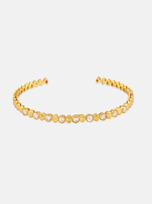Gold Zircon Circular Studded Bracelet - Tipsyfly