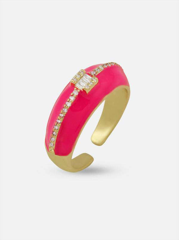 Tipsyfly Hot Pink Crystal Ring - Tipsyfly