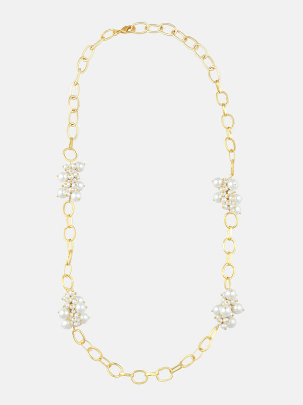 Pearl Cluster Long Necklace - Tipsyfly