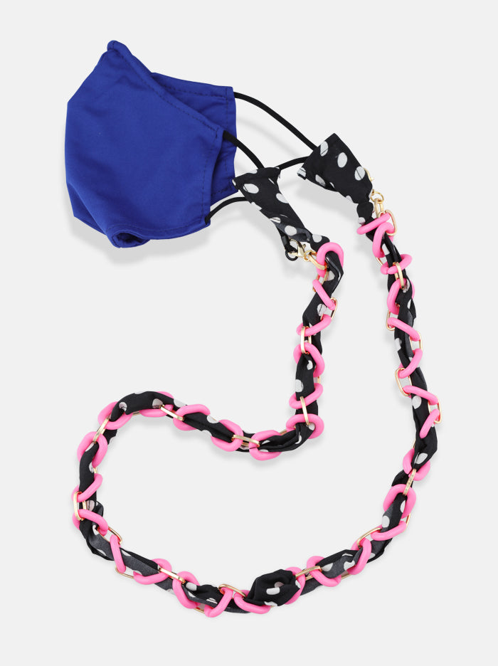 Pink, Polka Dot Mask & Bag Chain - Tipsyfly