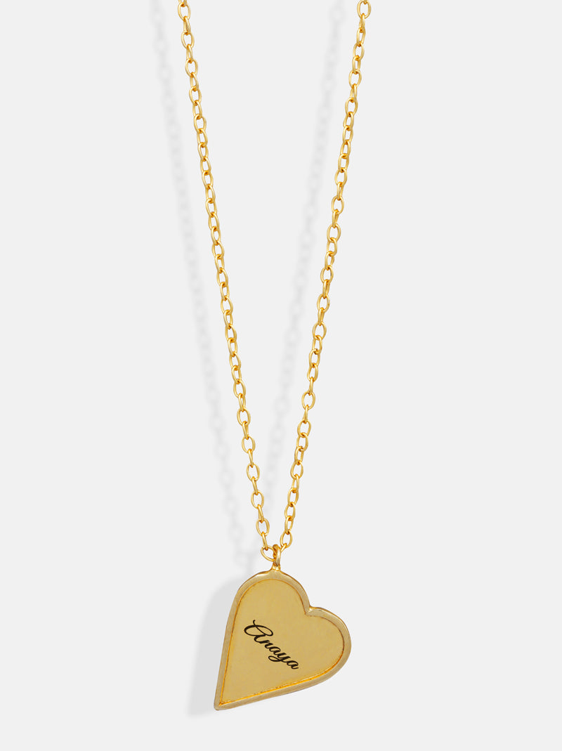Personalised Gold Heart frame necklace - Tipsyfly