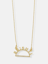 Tipsyfly Personalized Name Crystal Curve Necklace - Tipsyfly