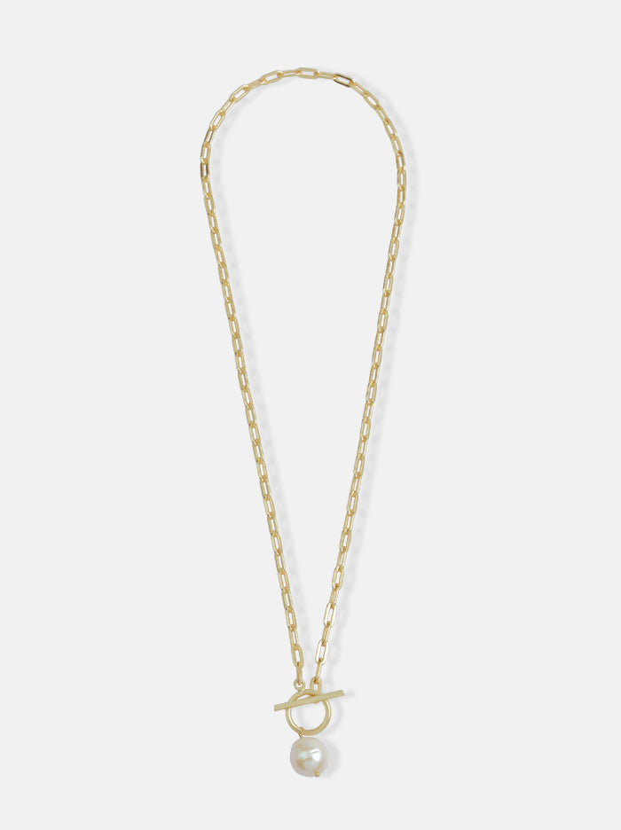 Tipsyfly Pearl T-Link Chain Necklace - Tipsyfly