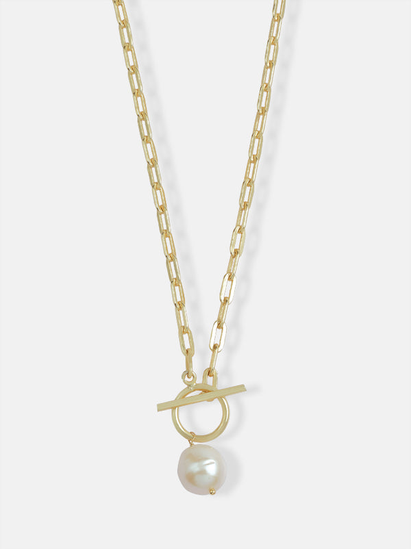 Tipsyfly Pearl T-Link Chain Necklace - Tipsyfly