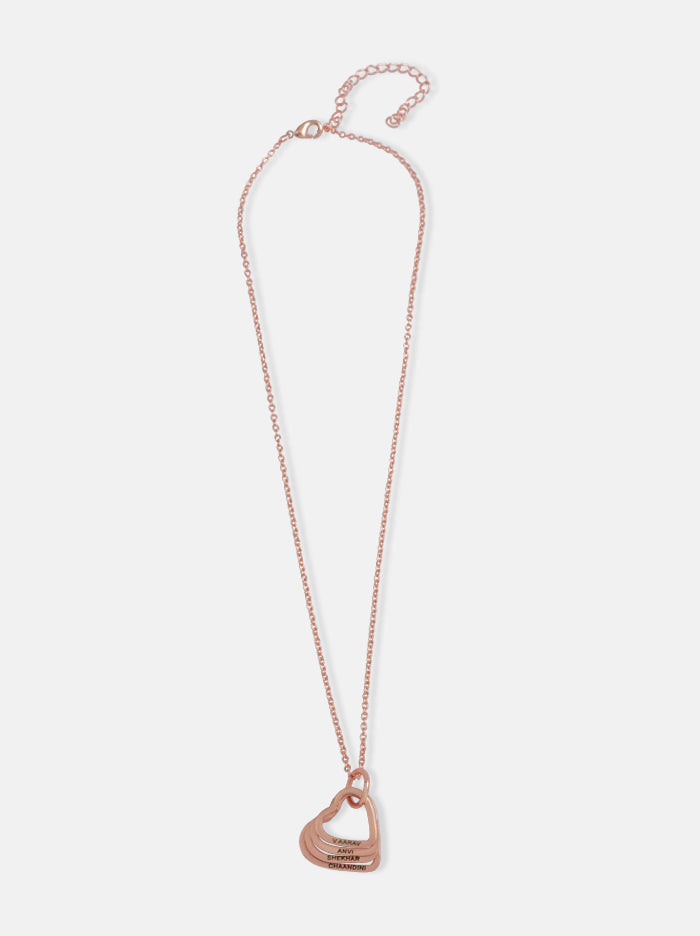 Tipsyfly Personalised Rose Gold Quad Necklace - Tipsyfly