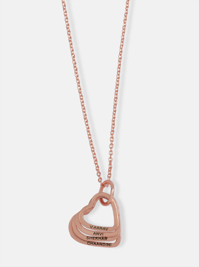 Tipsyfly Personalised Rose Gold Quad Necklace - Tipsyfly