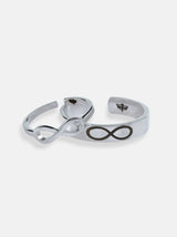 Tipsyfly Silver Infinity Couple Rings - Tipsyfly
