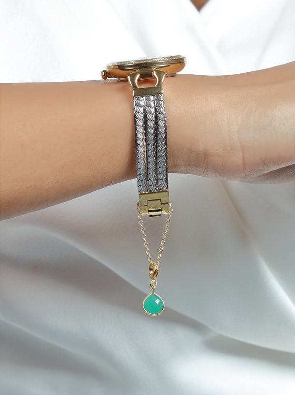 Emerald gemstone watch charm - Tipsyfly