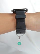 Emerald gemstone silver watch charm - Tipsyfly