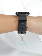 Turquoise gemstone silver watch charm - Tipsyfly