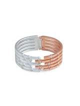 Tipsyfly Rose Gold and Silver Crystal Studded Openable Cuff - Tipsyfly
