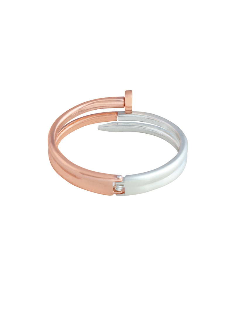 Tipsyfly Rose Gold and Silver Nail Openable Cuff - Tipsyfly