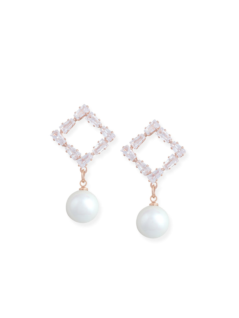 Tipsyfly Crystal and Pearl Drop Earrings - Tipsyfly