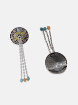 Navratri multi oxidised tassel earrings - Tipsyfly