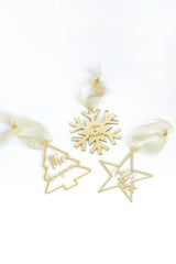 Gold Personalised Christmas Ornaments (Set of 3) - Tipsyfly