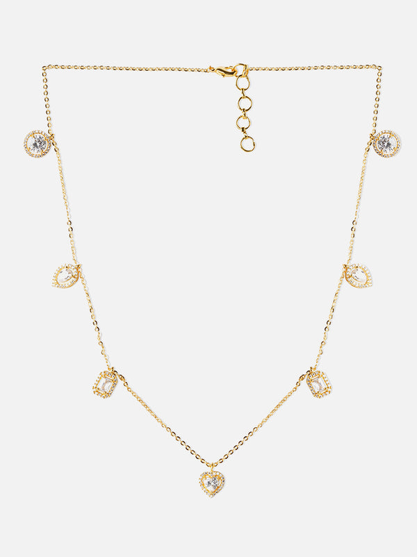 Tipsyfly Gold Solitaire Drop Necklace - Tipsyfly