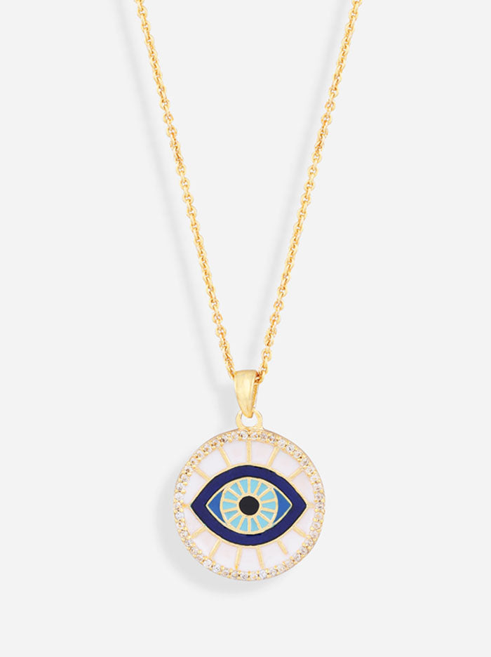 Crystal & White Evil Eye Necklace - Tipsyfly
