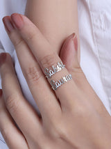 Silver Customised Dual name ring - Tipsyfly