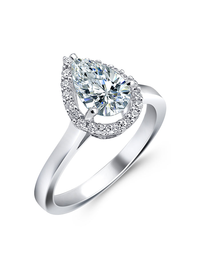 925 Silver Pear Solitaire Ring - Tipsyfly