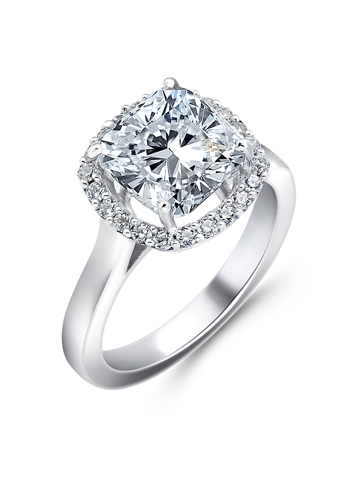 925 Silver Cushion Solitaire Ring - Tipsyfly