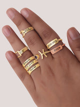 Italic Gold Personalised Ring - Tipsyfly