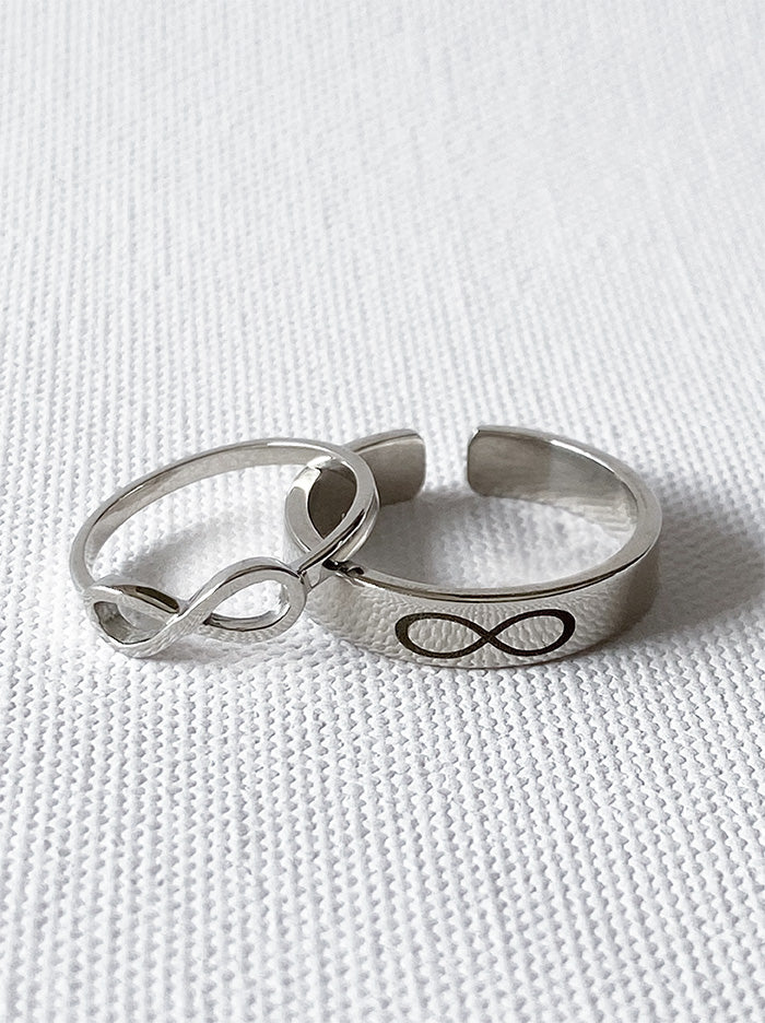 Silver Infinity Couple rings - Tipsyfly