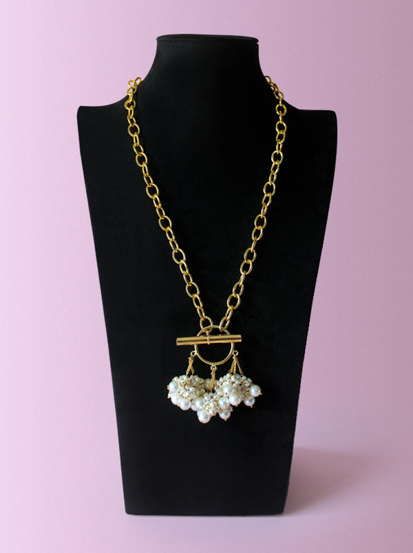 Pearl Bunch T-Lock Necklace - Tipsyfly