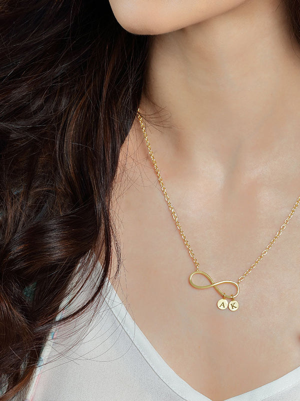 Tipsyfly Personalised Initials Infinity Necklace - Tipsyfly