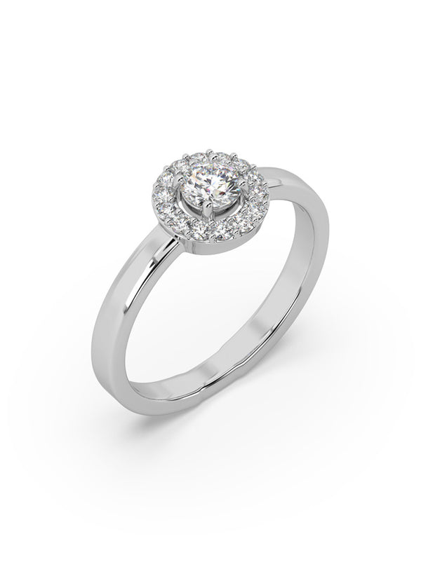 Solitaire Zircon Halo Engagement Ring - Tipsyfly