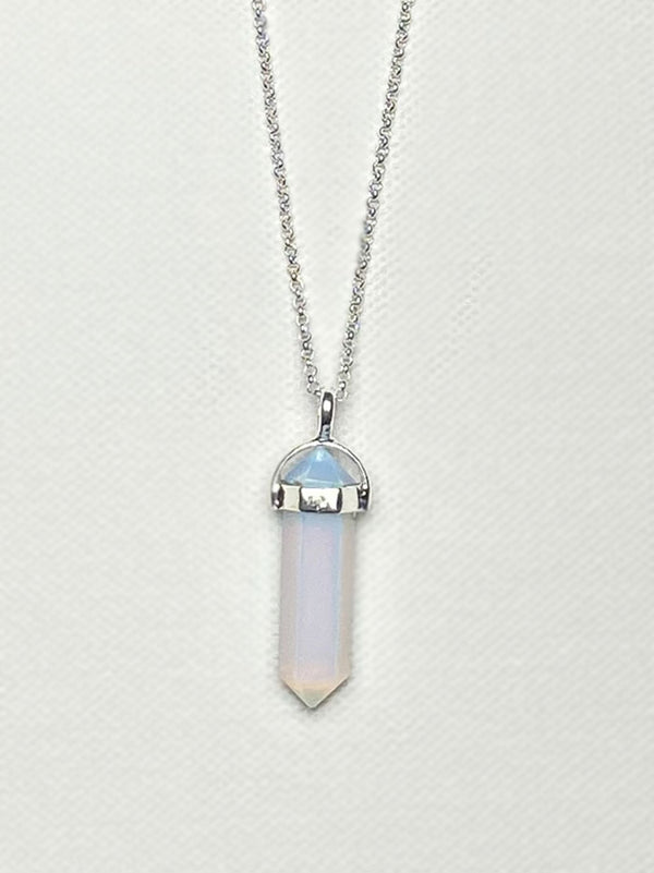 Tipsyfly Silver Opal Pendant Necklace - Tipsyfly