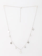 Silver Clover and crystal necklace - Tipsyfly