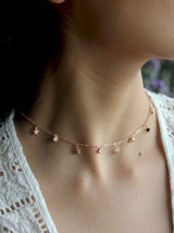 Rose Gold star and crystal necklace - Tipsyfly