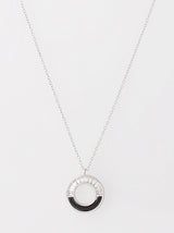 Silver crystal and enamel circle necklace - Tipsyfly