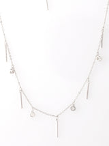 Silver crystal and bar necklace - Tipsyfly