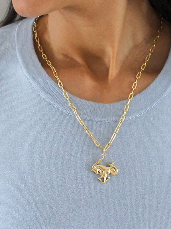 Capricorn Zodiac Layered Chain Necklace - Tipsyfly