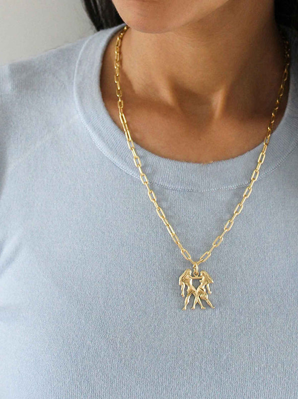 Gemini Zodiac Layered Chain Necklace - Tipsyfly