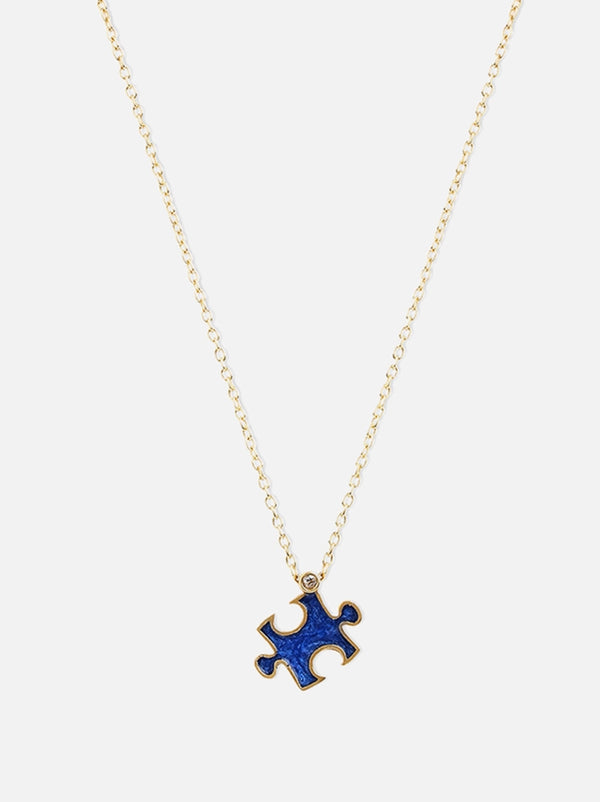 Tipsyfly Blue Enamel Puzzle Necklace - Tipsyfly