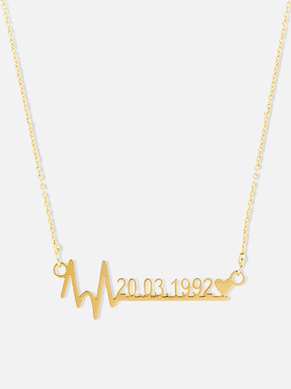 Personalised Heartbeat Date Necklace - Tipsyfly