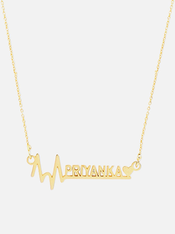 Personalised Heartbeat Name Necklace - Tipsyfly