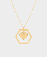 Tipsyfly Dangling Heart Hexagon Necklace - Tipsyfly