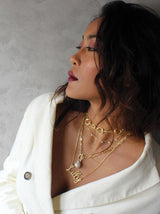 Pearl T-link chain necklace - Tipsyfly
